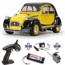 LOT RC CITROEN 2CV (NiMh 7.2v/1800mAh-Chargeur Tx/Rx-RACER 3S) TAMIYA_Réf_58655L